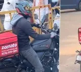 Zomato Delivery Agent Delivers Food on Harley Davidson