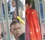 woman rides crowded Delhi bus in bikini