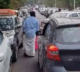 Traffic Jam On ORR and Moinabad Root