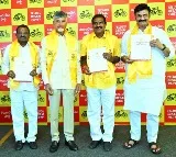 Raghurama Krishna Raju Receives TDP B Form from Chandrababu Naidu