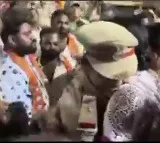 Woman ASI suspended for hugging BJP's Hyderabad LS seat candidate