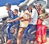 7 Members on one bike TSRTC MD VC Sajjanar reaction here