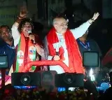 Amitshah roadshow in Hyderabad