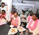 KCR halts ar a dhaba and taken Chai and Samosa