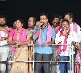 Onions, tomatoes hurled during KTR's roadshow in Nirmal district