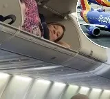 US Woman Climbs Into Overhead Bin Of Plane For Nap Internet Shocked