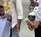 Suuspected to be BRS party workers caught by locals allegedly distributing cash