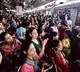 crowd chaos near mumbai as passengers try to board overcrowded local train