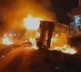 Andhra: Six charred to death as bus catches fire