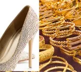 All about high heels and gold