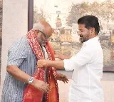 CM Revanth Reddy visits Keeravani studio in Hyderabad