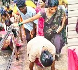 Young woman who climbed the steps of Tirumala on her knees for Pawan Kalyan