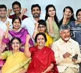 Chandrababu family members celebrates in grand style after TDP landslide victory