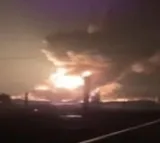 Fire erupts near Kyiv after targeted with dozens of drones, missiles