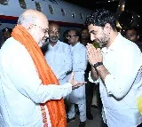 Amit Shah reaches Gannavaram Air Port