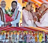 PM Modi, others attend swearing-in of new BJP-led govt in Odisha
