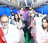 Mega family members arrives Kasarapalli for Pawan Kalyan oath taking ceremony