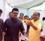 Ram Charan arrives Pawan Kalyan oath taking ceremony