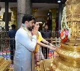 Nara Lokesh visits Sri Padmavati temple in Tiruchanuru along with his family members