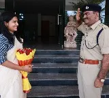 SP Rank officer Venkateswarlu salutes his trainee IAS daughter Uma Harathi at Telangana Police Academy