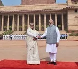 Sheikh Hasina receives ceremonial welcome at Rashtrapati Bhawan