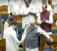 PM Modi and Rahul Gandhi shake hands to welcome Om Birla as new Lok Sabha Speaker