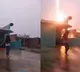 Girl narrowly escapes lightning strike while making reel in Sitamarhi Video goes Viral
