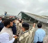 Aviation minister Ram Mohan Naidu visits Delhi airport after canopy collapsed