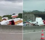 Several killed as plane crashes on highway after hitting electric power cable