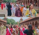 Beauties from 30 countries say 'wah Taj' as they visit Taj Mahal