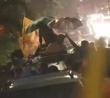 Chandrababu Naidu arrives to a tumultuous welcome