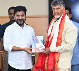 Revanth Reddy gifted Naa Godava book to Chandrababu