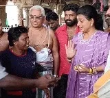 YCP Leader Roja stay away from sanitation workers who asked selfies