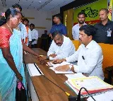 Kollu Ravindra attends Praja Darbar in Mangalagiri