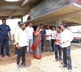 Nara Bhuvaneswari visits their own house construction at Shivapuram in Kuppam constituency