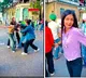 girl records reel amid violent street fight