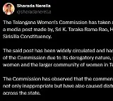 Telangana Women's Commission orders probe into KTR's remarks
