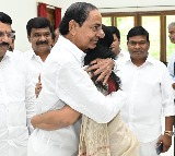 BRS MLC Kavitha meets father KCR, celebrations as party leaders gather