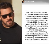 Salman Khan's team issues advisory on US concert scam