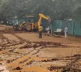Hydra Bulldozers Demolish Unauthorised Structures In Kavuri Hills Hyderabad