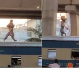 Girl running on a moving train Here is the viral video