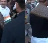 Rahul Gandhi gave a rose and the Tiranga to Defence Minister Rajnath Singh