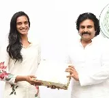 PV Sindhu and Father Meet Pawan Kalyan, Deliver Wedding Card