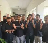BRS MLAs with Hand Cuffs to Telangana Assembly