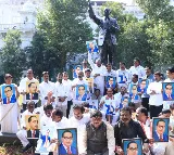 Congress legislators stage sit-in at Ambedkar statue in Telangana Assembly