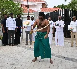 Anna University sexual assault case: TN BJP chief lashes himself in protest
