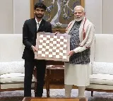 Gukesh presents the chess board used in World Chess Championship final
