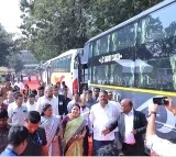 AP Ministers Travel in RTC Buses in Karnataka
