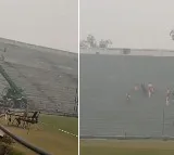 In one of the stadiums that host Champions trophy even plaster work is not completed