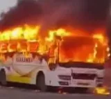 Adilabad Tourist Bus Meets with Tragic Accident in Uttar Pradesh; One Burnt Alive
